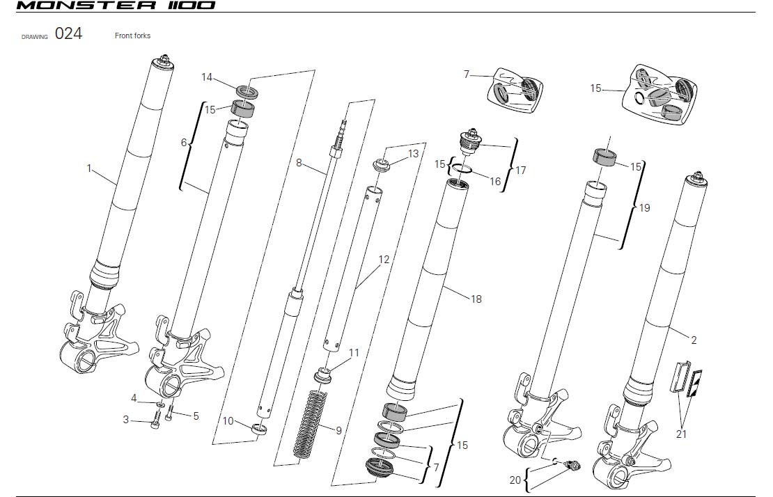 Ducati Monster Seal kit. Suspension, Front, Forks - 349.1.261.1A | Cross Country Ducati, Metuchen NJ