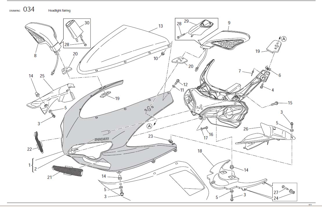  Ducati Superbike  Screw System Headlight Fairing Engine 